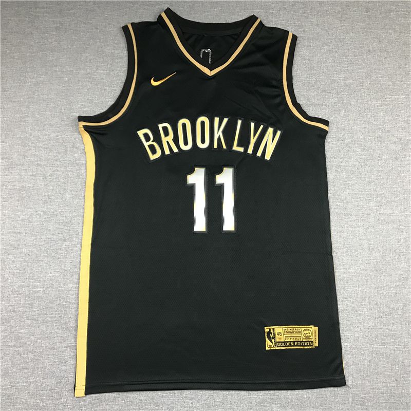 Men Brooklyn Nets #11 Irving Black 2021 Game Nike NBA Jersey-0